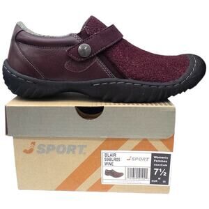 JSport by Jambu Blair Slip On Loafer Flat Wine Red Women's size 7.5